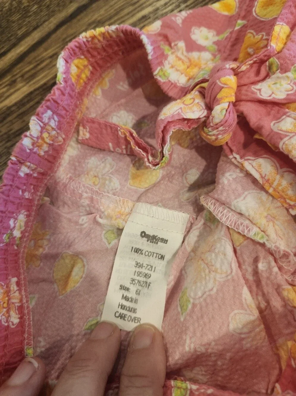 Vintage 90's Oshgosh B'gosh Girls Pink Floral Tropical Skort Top Set Like New 6X